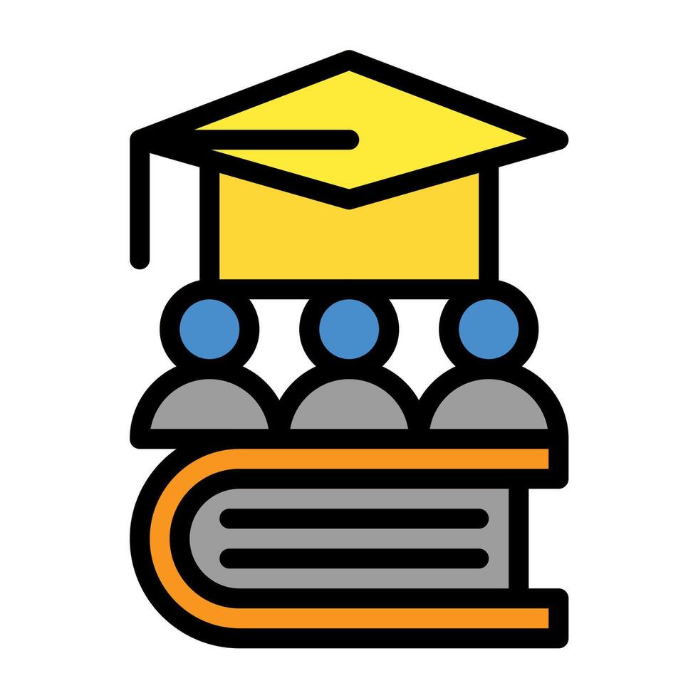a graduation cap on top of a book vector