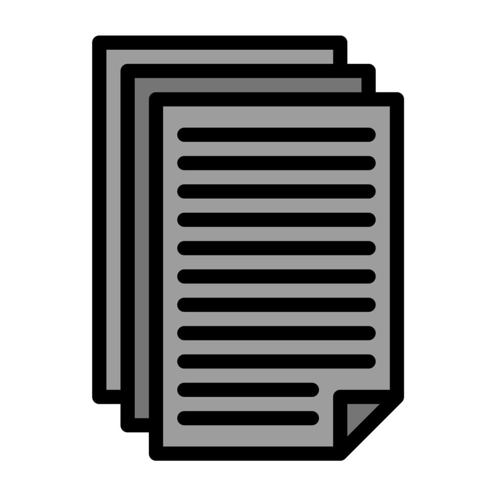 a black and white icon of a stack of paper vector