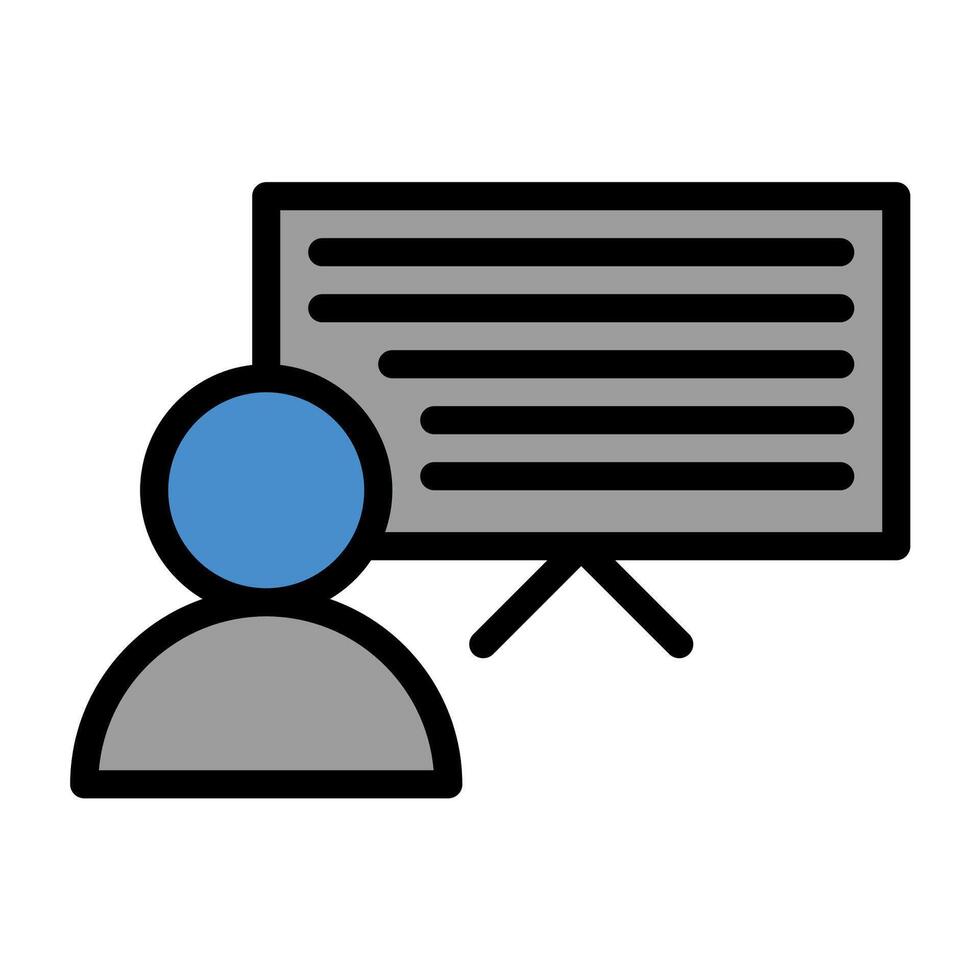 un persona es en pie en frente de un pantalla con un proyector vector