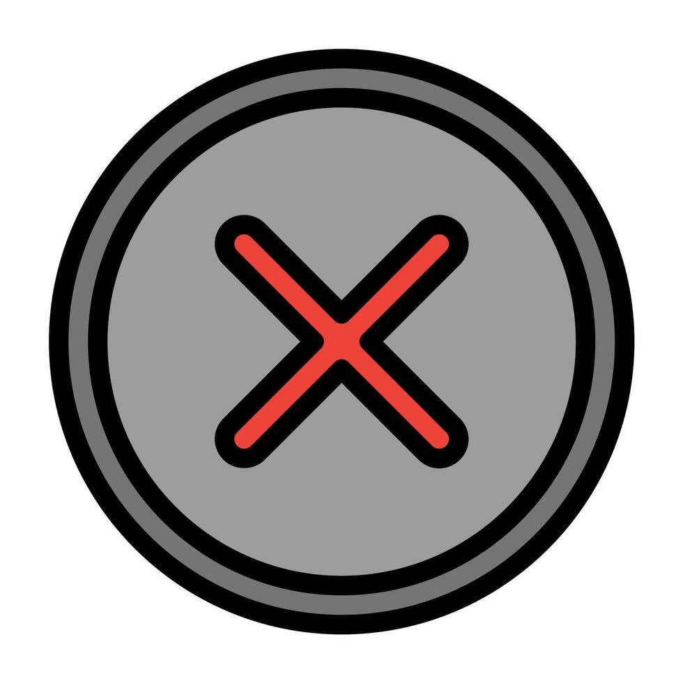 a red cross on a gray button vector