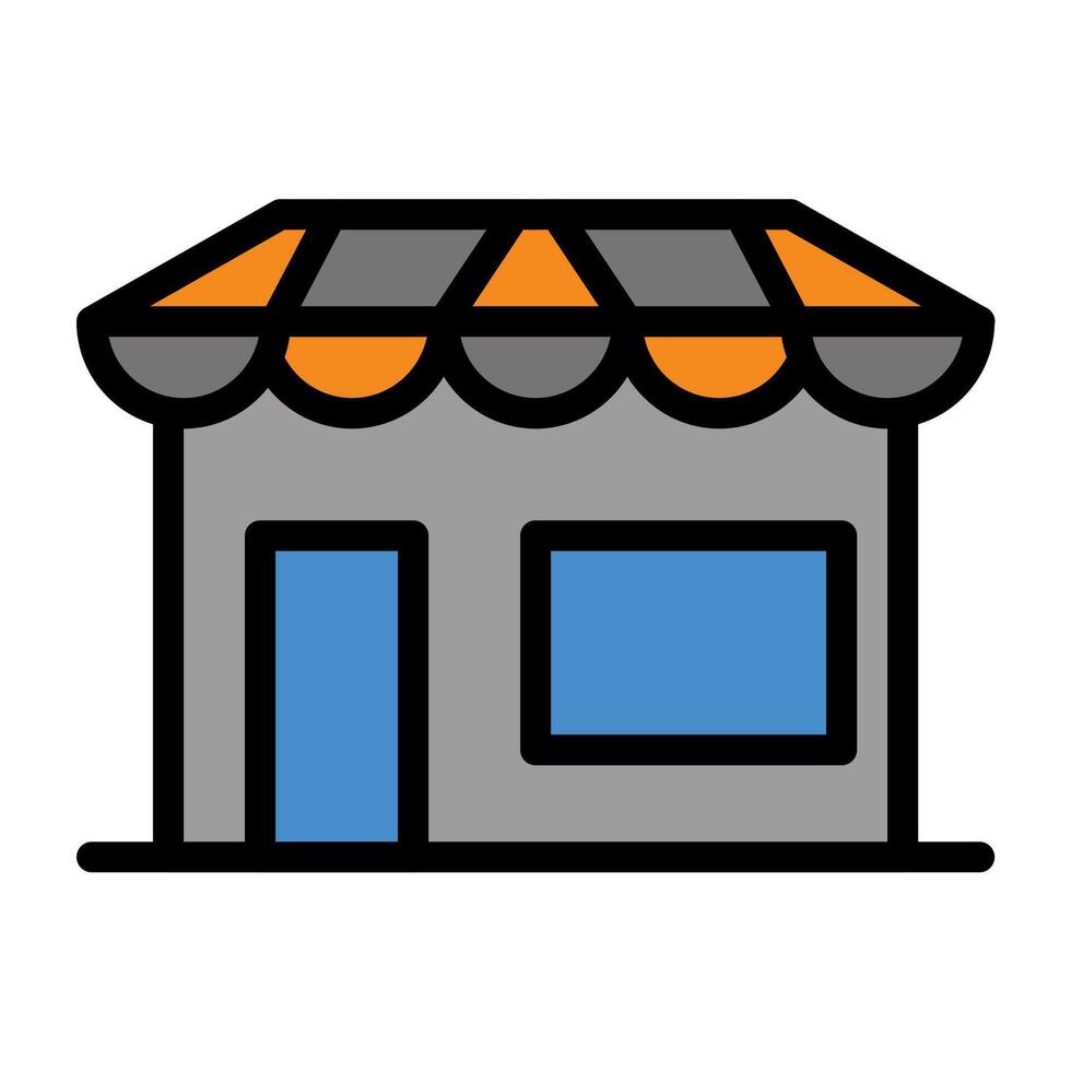a small store with awning on the front vector