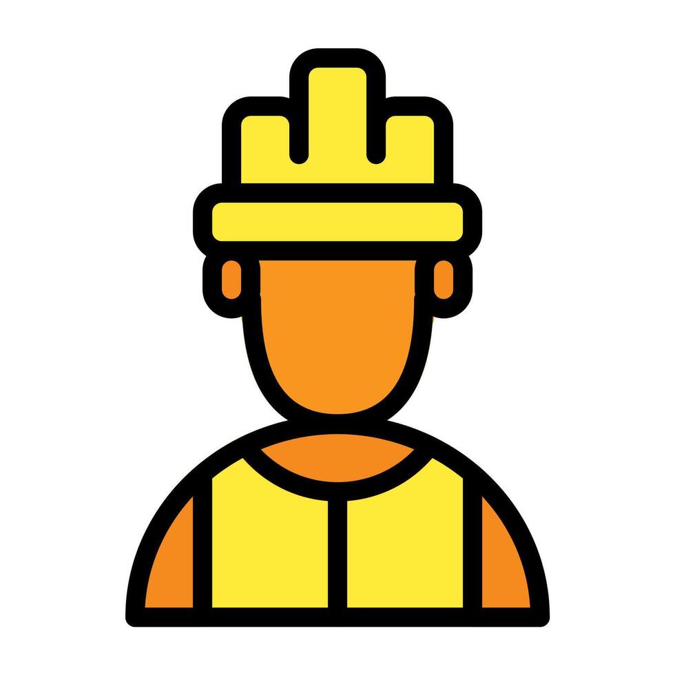 a man in a hard hat icon vector