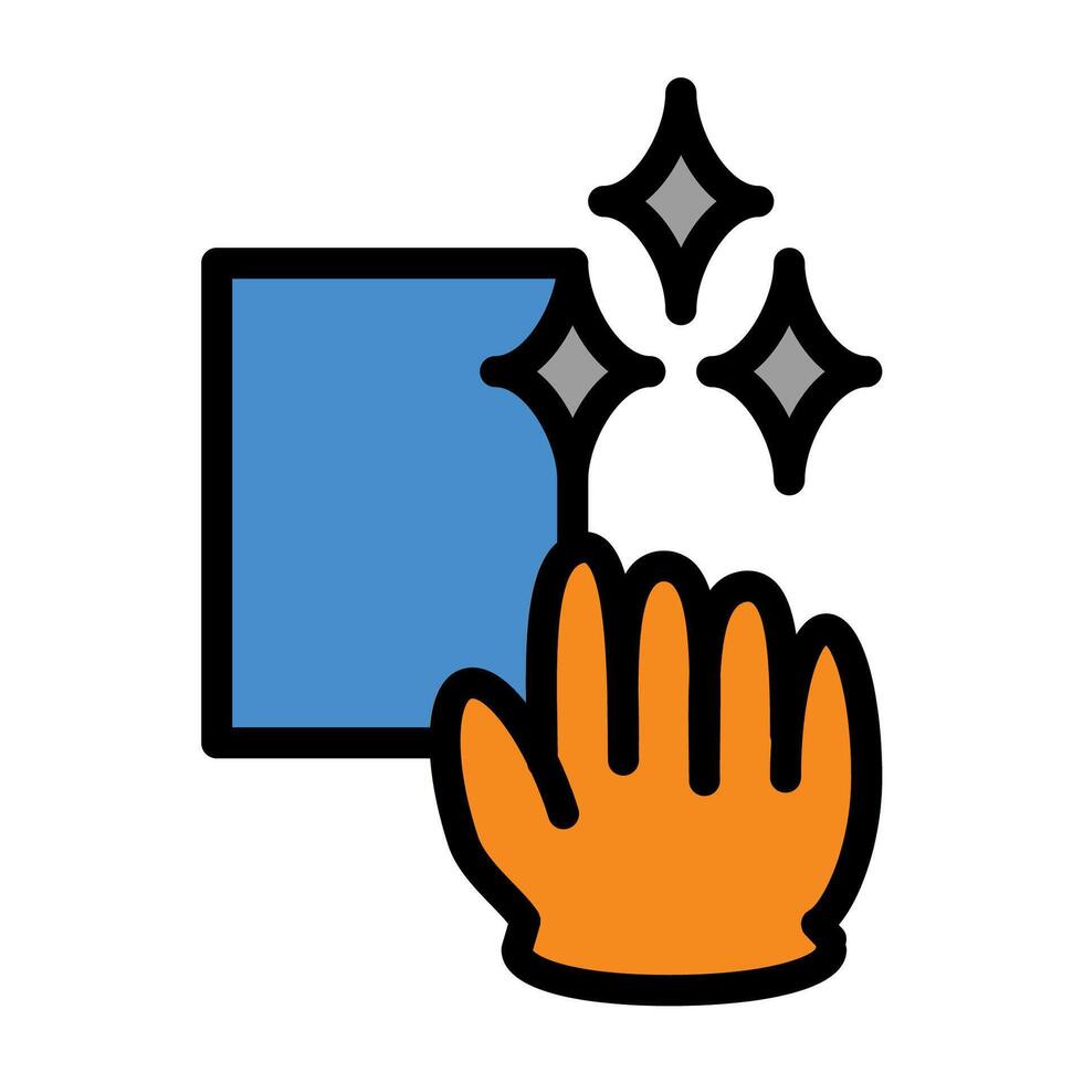 a hand with a blue box and a glove vector