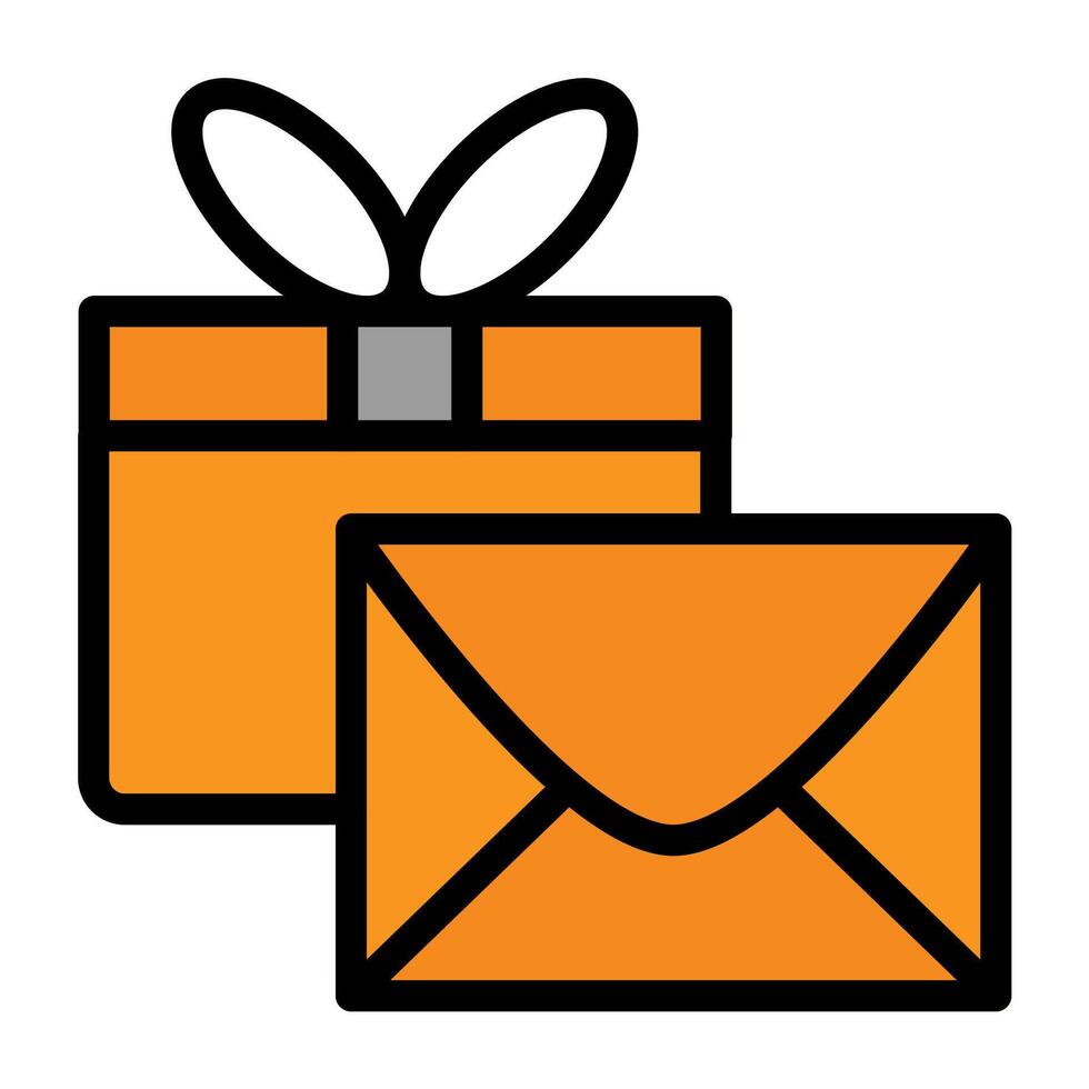 orange envelope with gift and envelope on white background vector