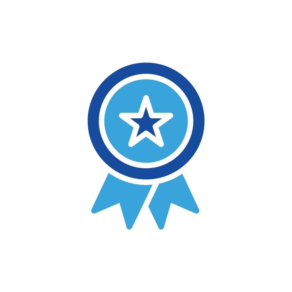 a blue star award badge icon on a white background vector