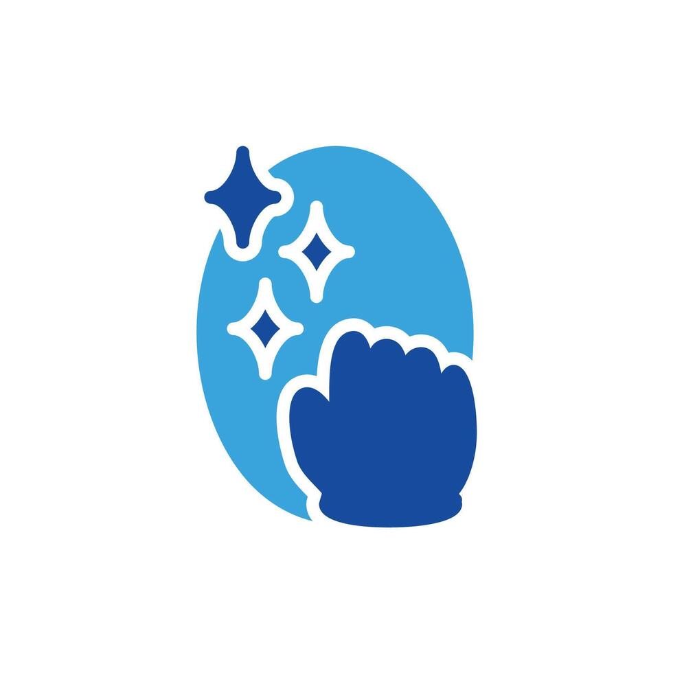 a blue hand with stars on it vector