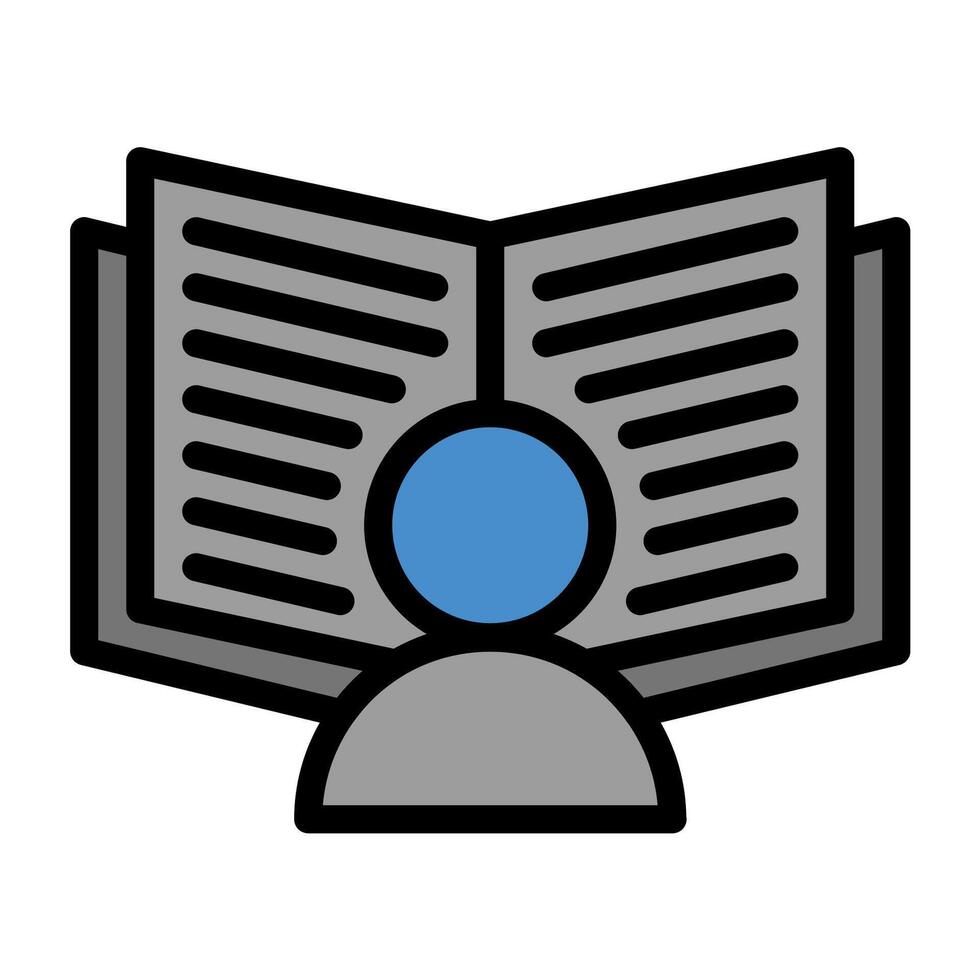 a person reading a book icon vector