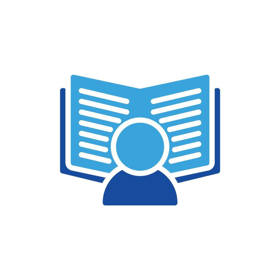 a person reading a book icon vector