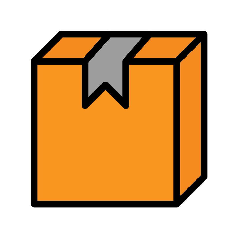 an orange box with a gray ribbon on it vector