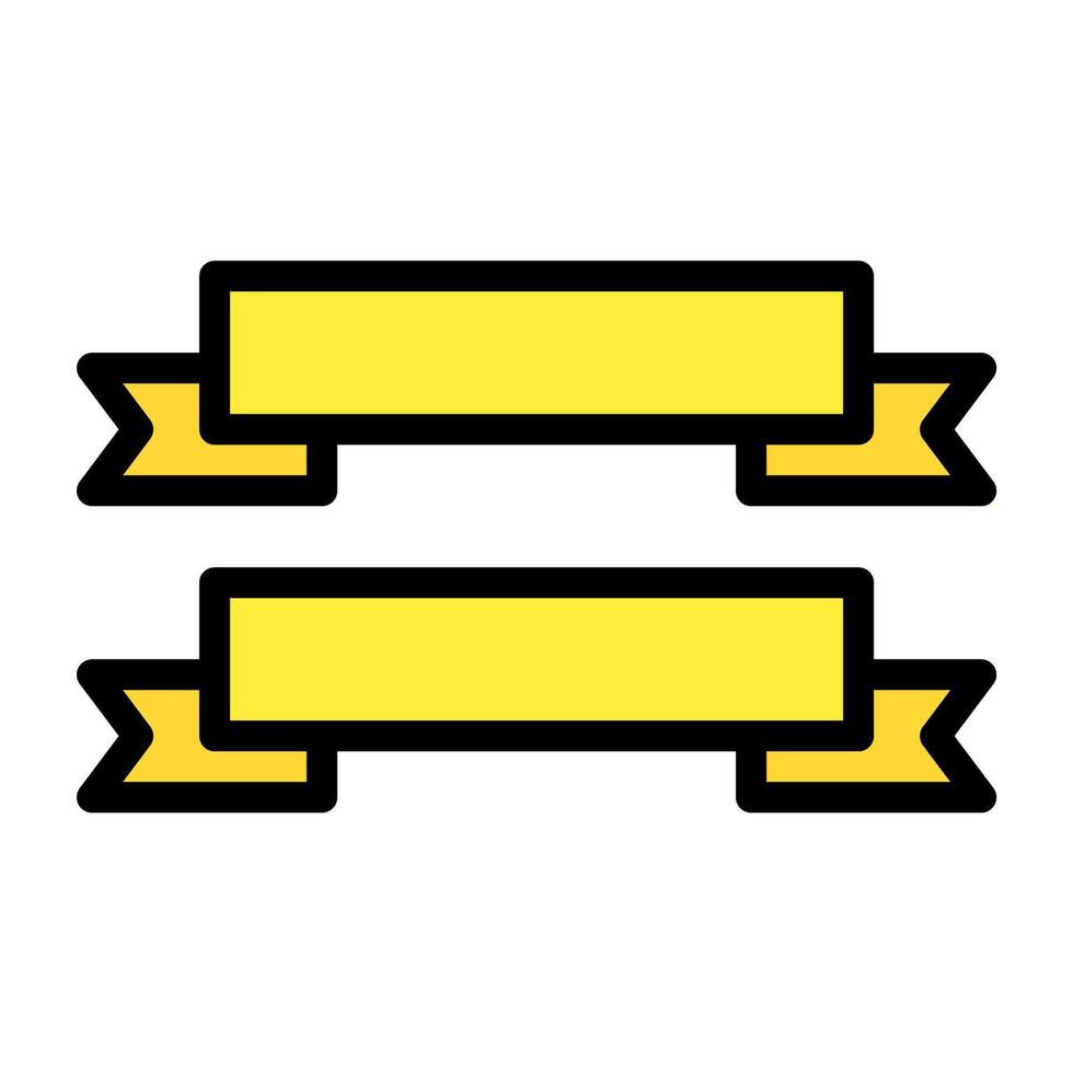 two yellow banners with black borders vector