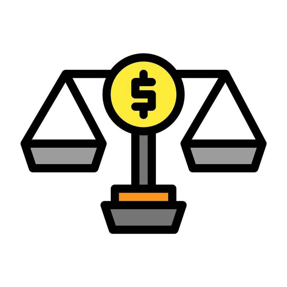 a dollar sign on a balance scale vector