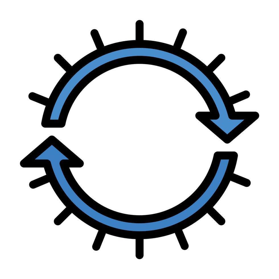 a circular icon with arrows pointing in different directions vector