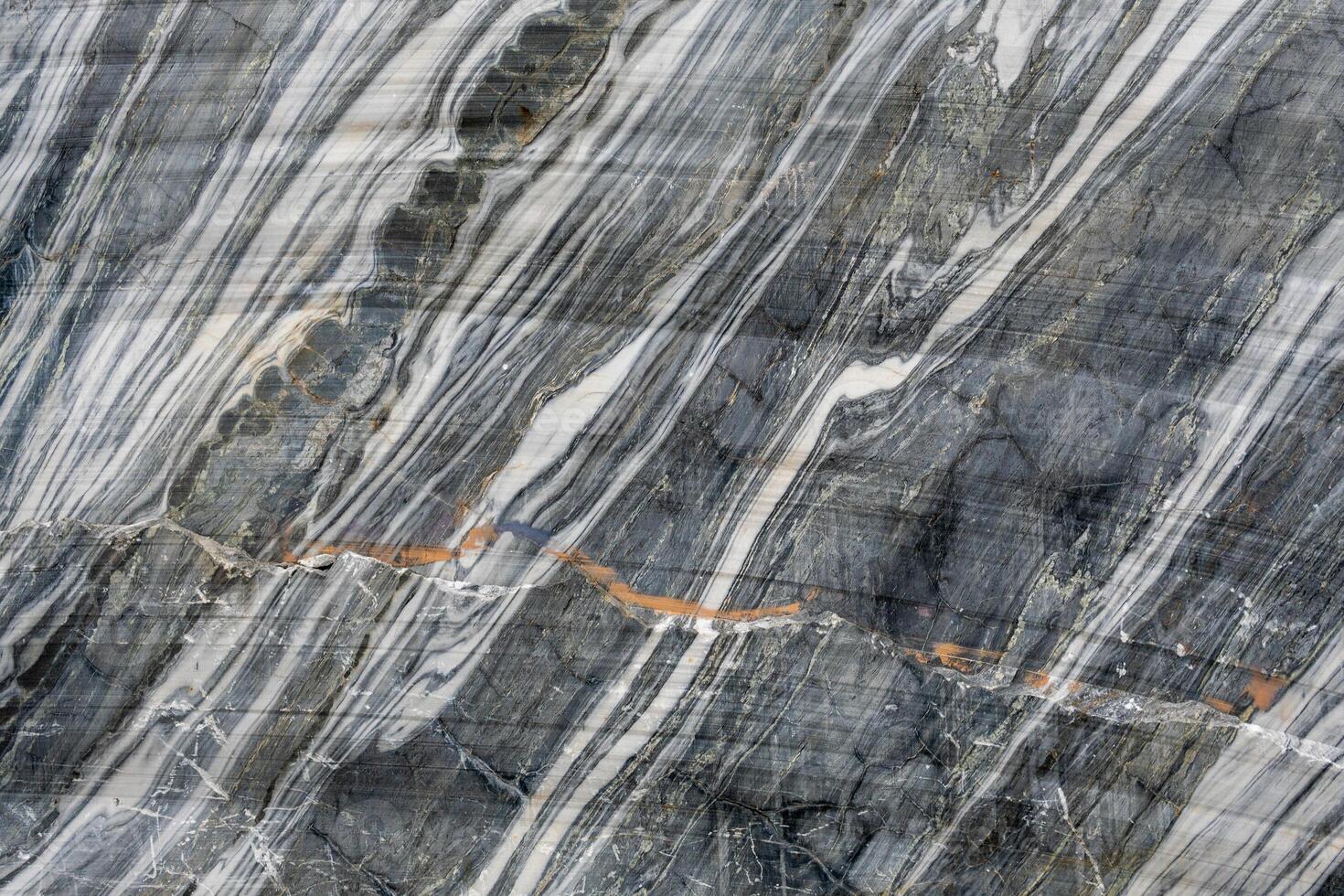 Gray surface of marble stone with striped streaks. photo
