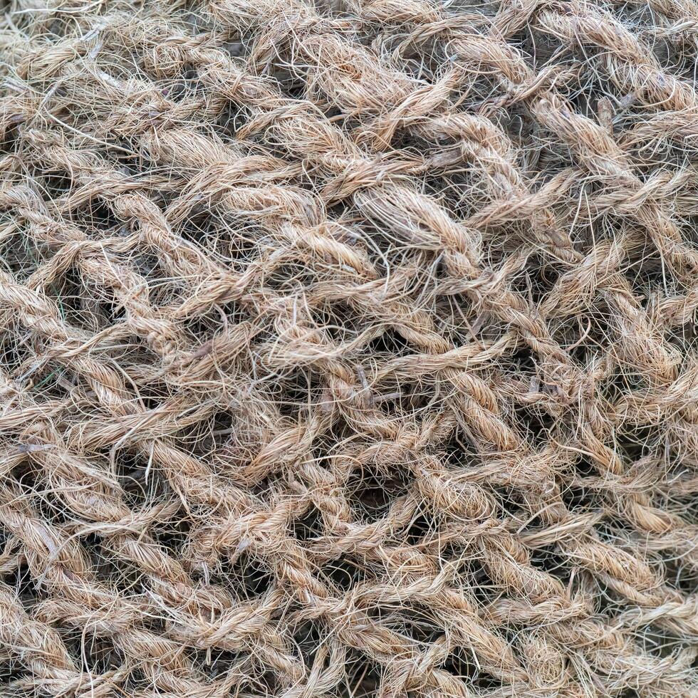 Wicker net of coarse rope. photo