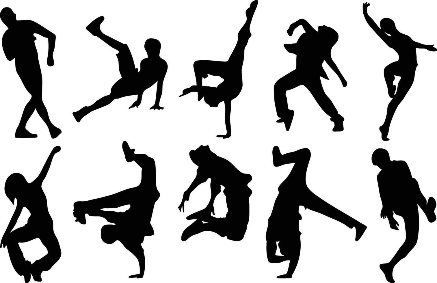 Dancing People Silhouettes vector