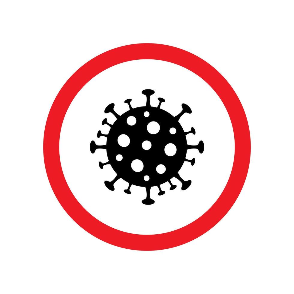 Sign caution coronavirus vector