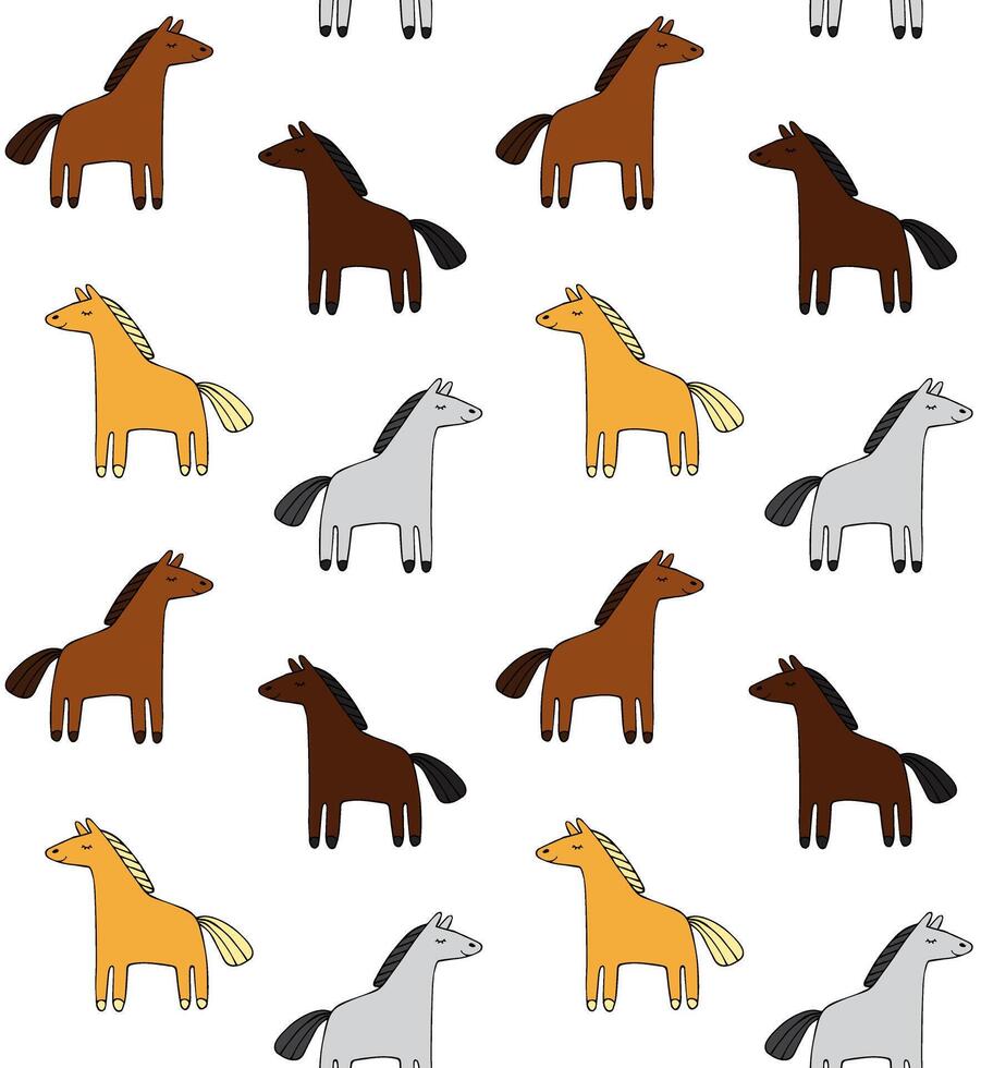 Pattern of horses vector