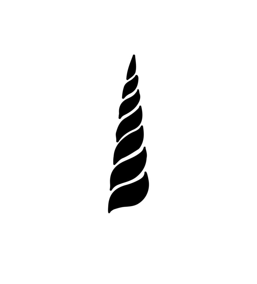 Hand drawn unicorn horn vector
