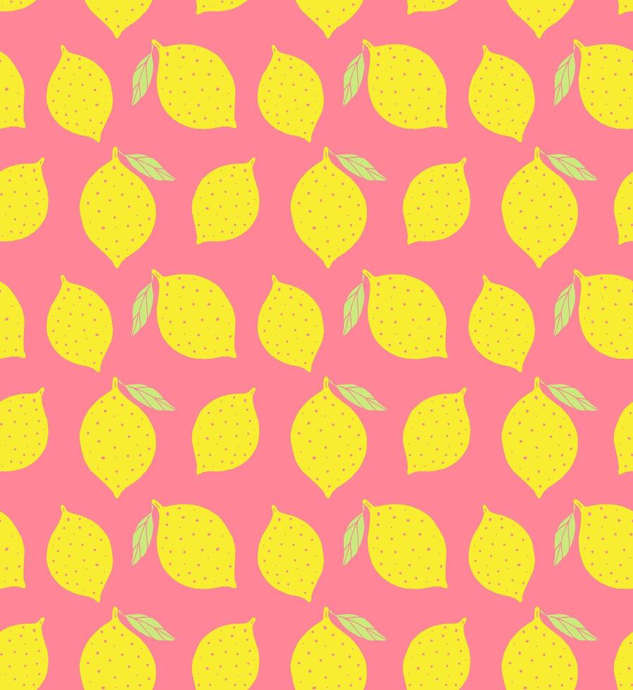 Seamless pattern of doodle sketch lemon vector