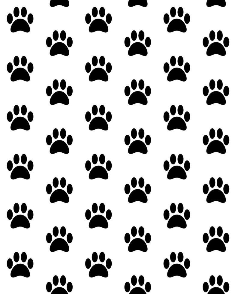 Seamless pattern of dog cat foot print vector