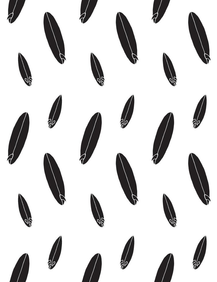 Seamless pattern of sketch surfboard vector