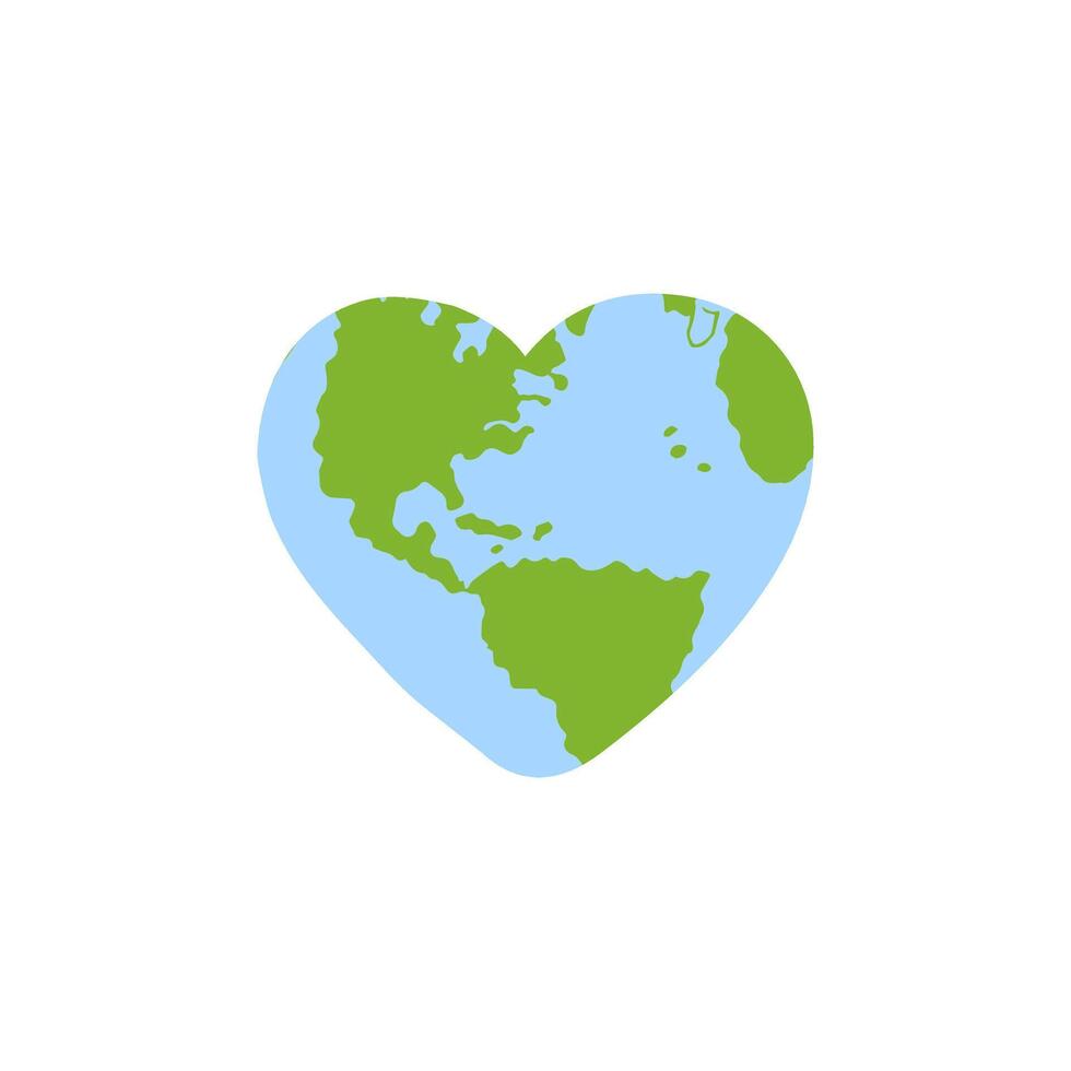 Hand drawn Earth planet in heart vector