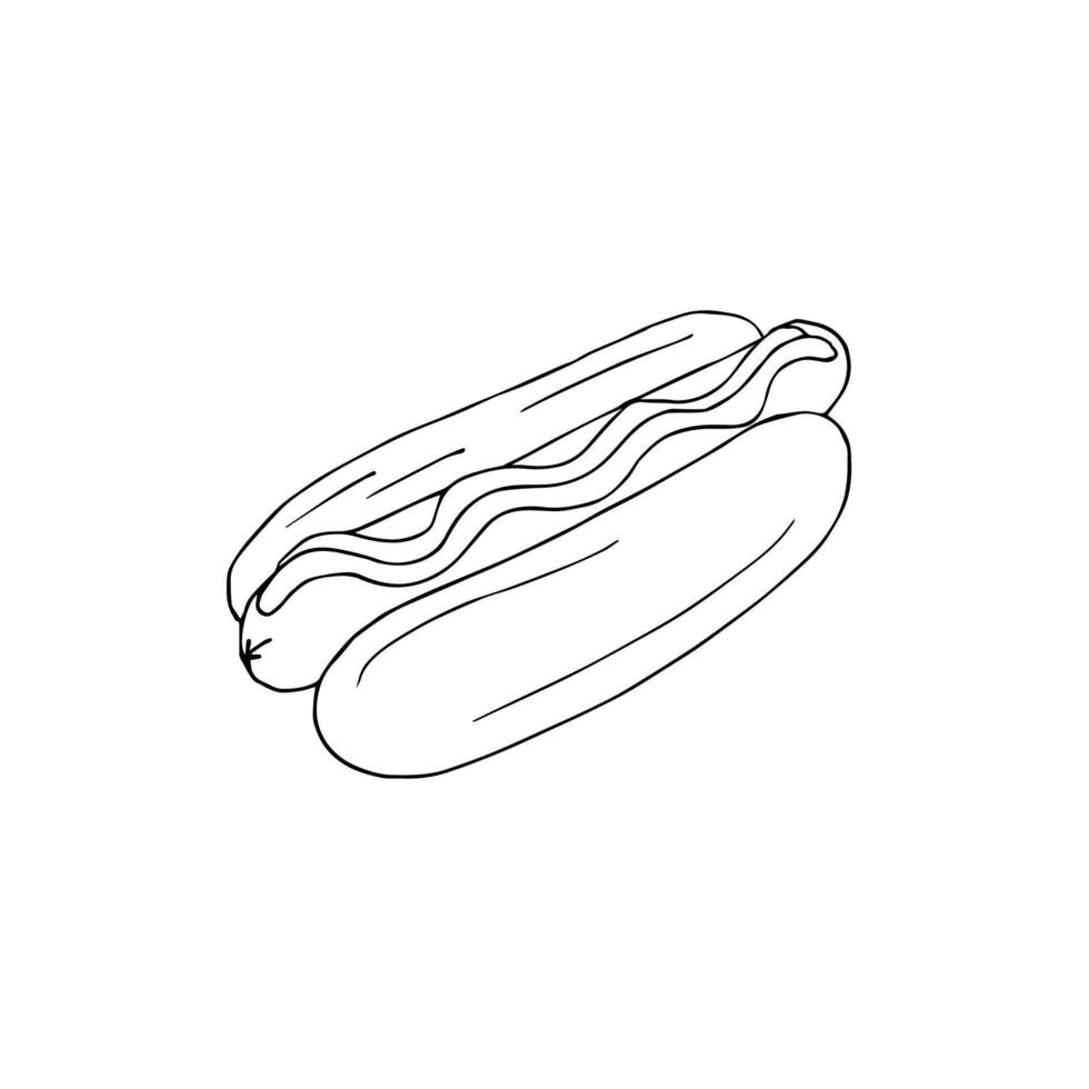 Hand drawn doodle sketch hot dog vector