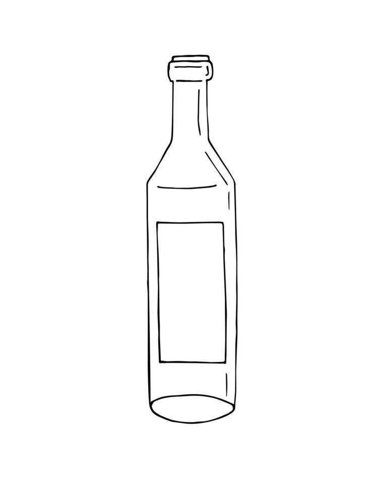 Hand drawn doodle sketch wine bottle vector