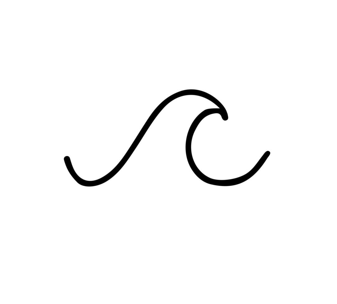 Hand drawn doodle sketch wave vector