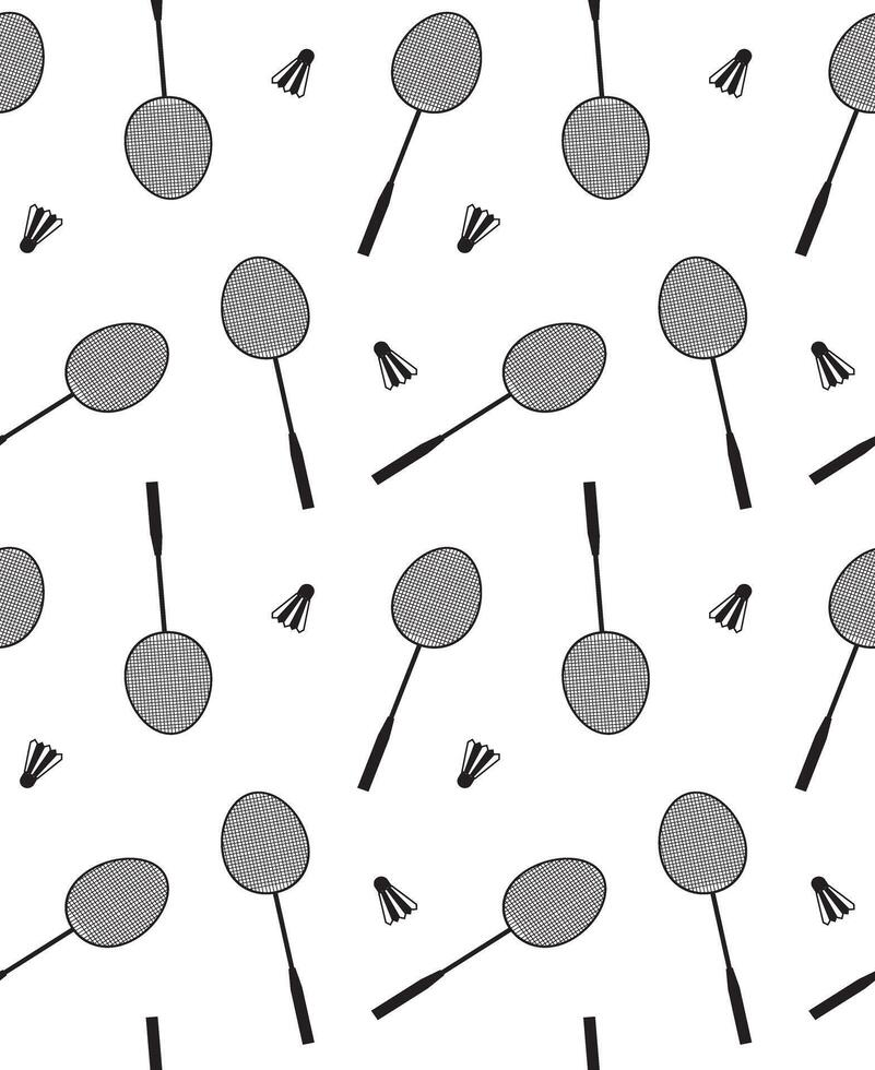 Seamless pattern of flat badminton vector