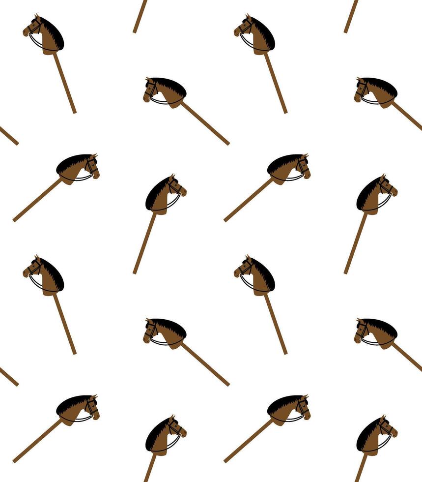 Seamless pattern of flat hobbyhorse vector