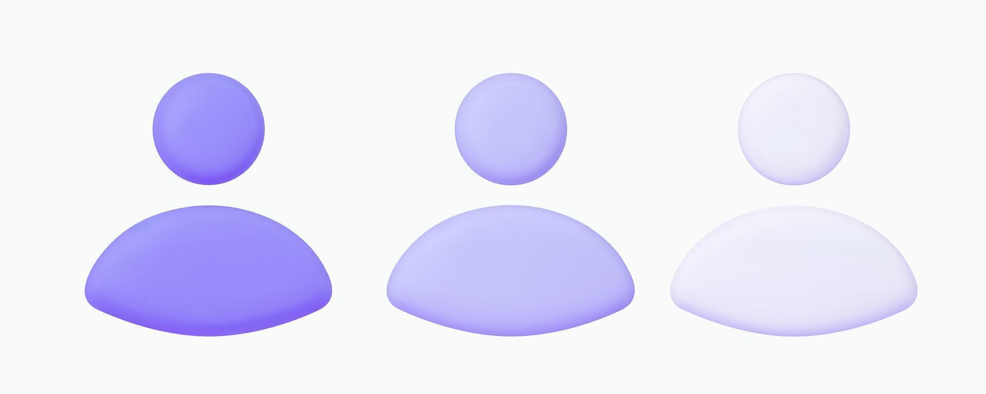 User 3d icons set. Isolated on white. vector