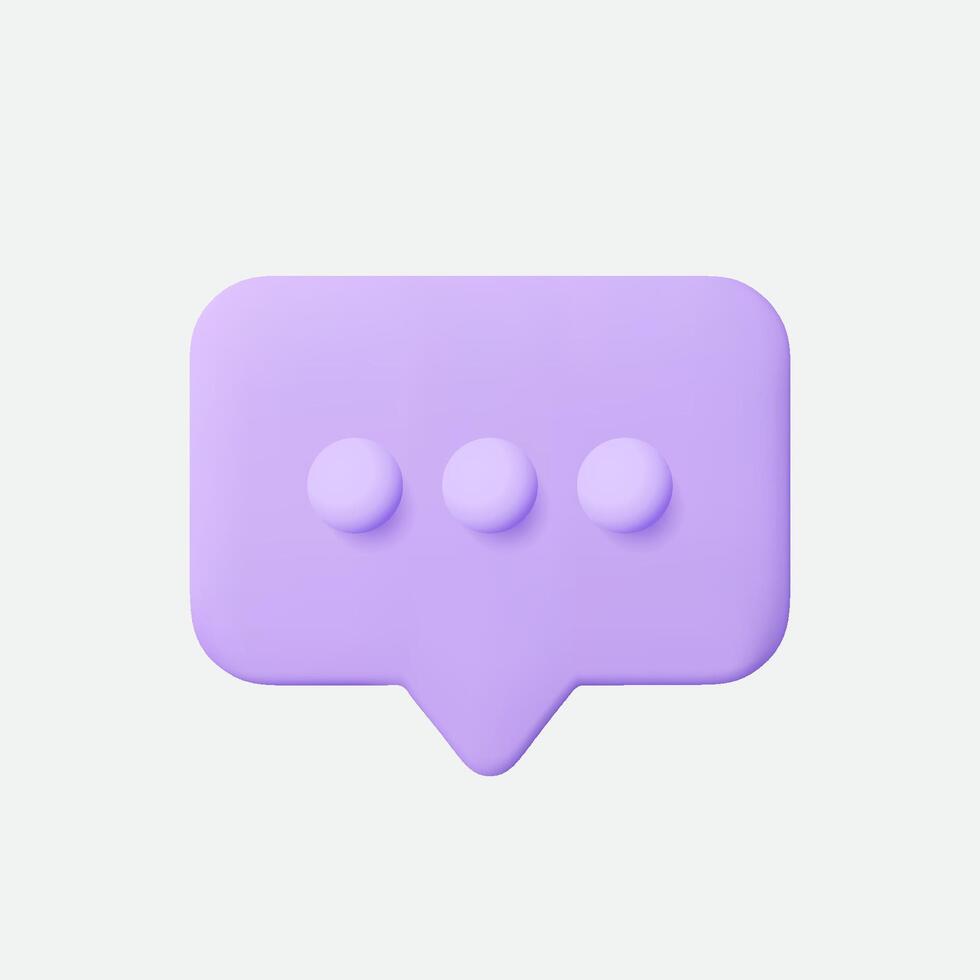 Speech bubble 3d illustration. Isolated on white. vector