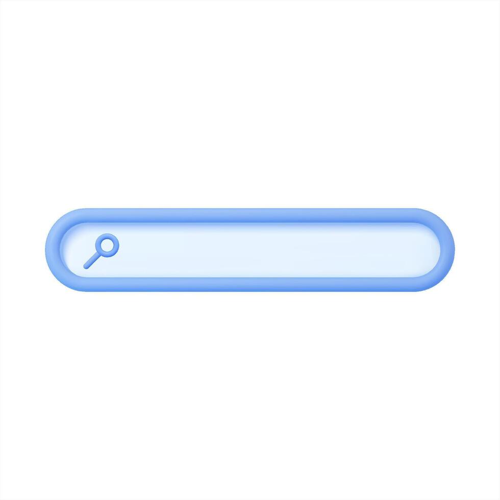 Search bar 3d icon. Isolated on white. vector