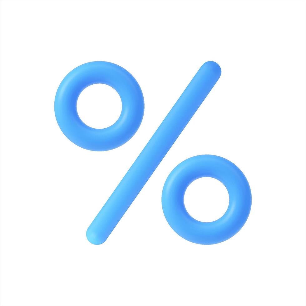Percentage icon 3d illustration. vector