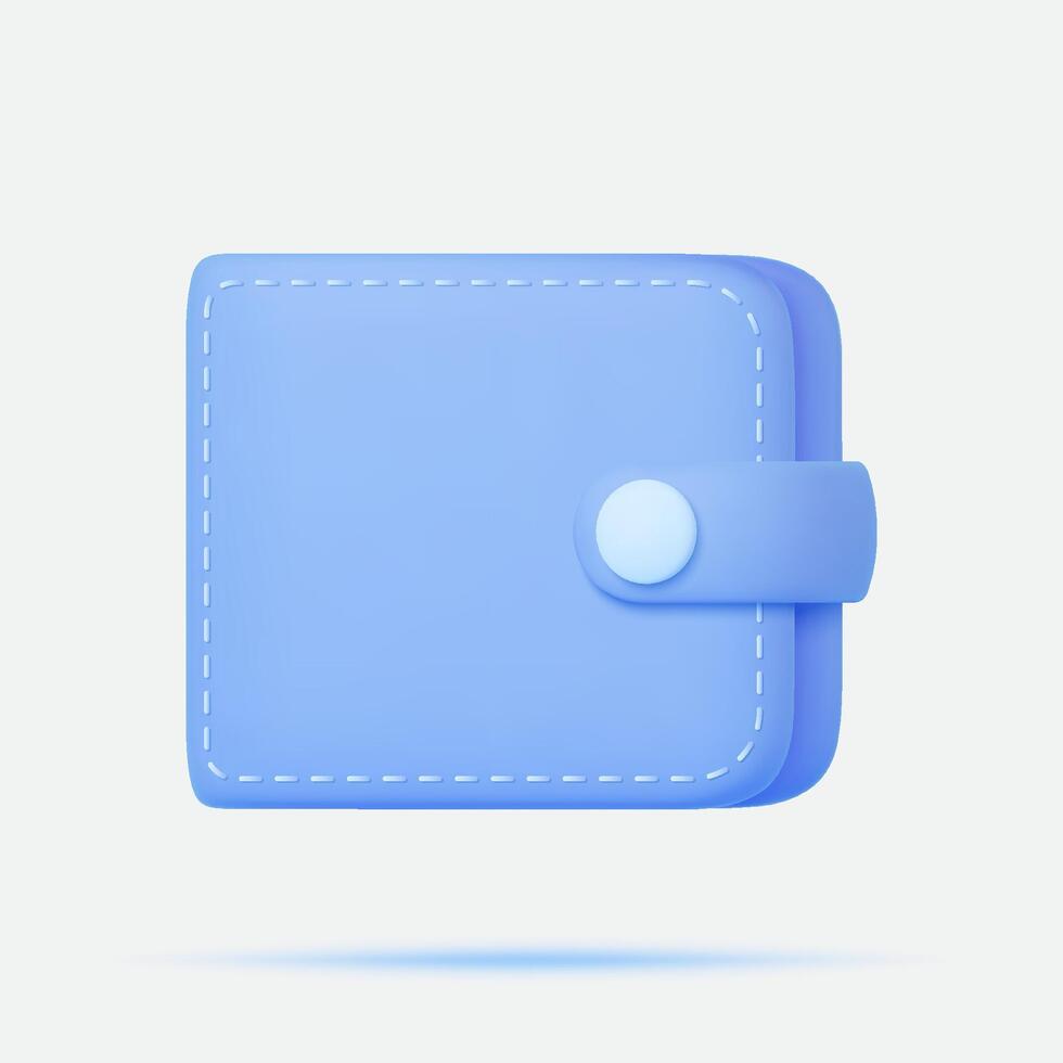 Wallet 3d icon. Isolated on white. vector