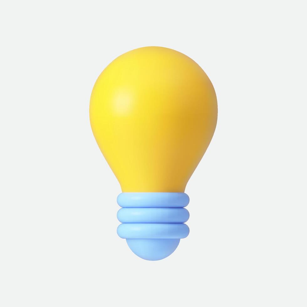 Light bulb 3d icon. Isolated on white. vector