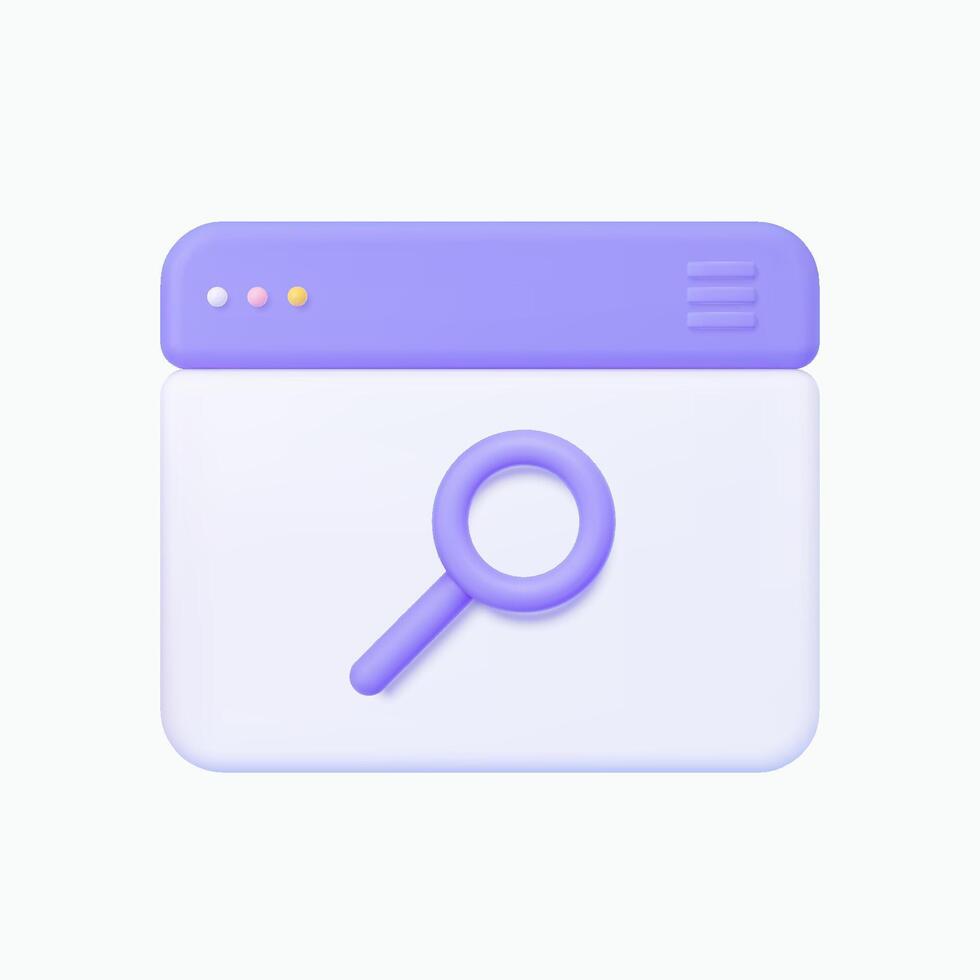 Browser 3d icon. Isolated on white. vector