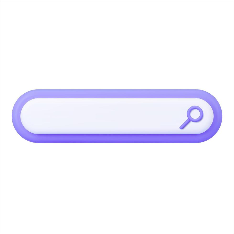 Search bar 3d icon. Isolated on white. vector