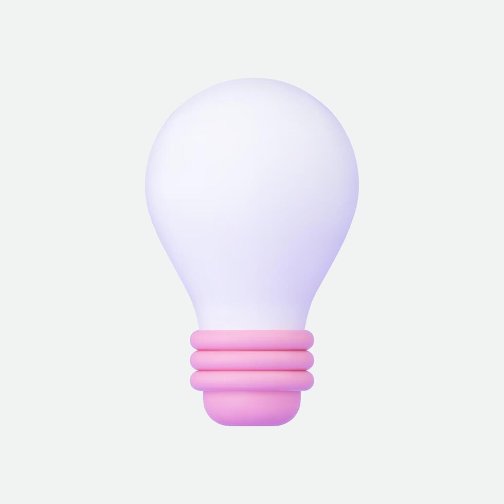 Light bulb 3d icon. Isolated on white. vector