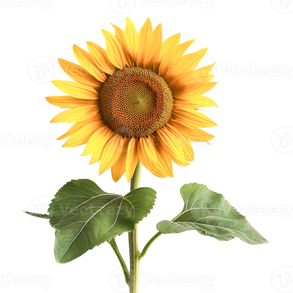 Sunflower isolated on transparent background. png