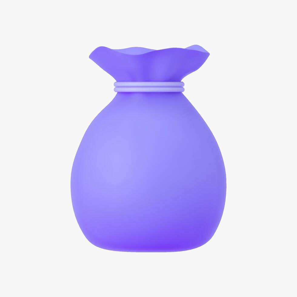 Money Bag 3d icon. Isolated on white. vector