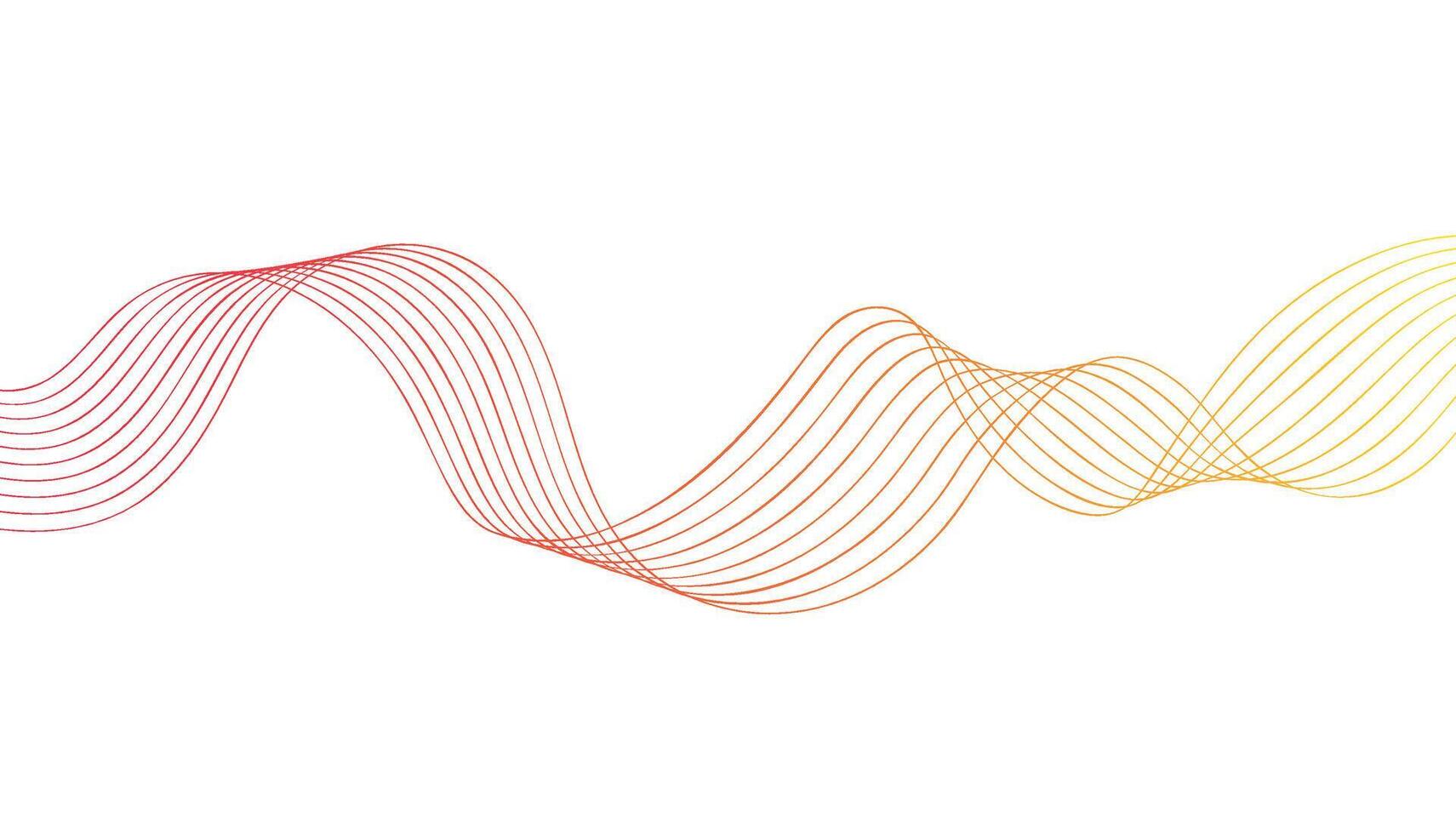 Abstract red and yellow lines isolated on white background. Dynamic music line. Design element. vector