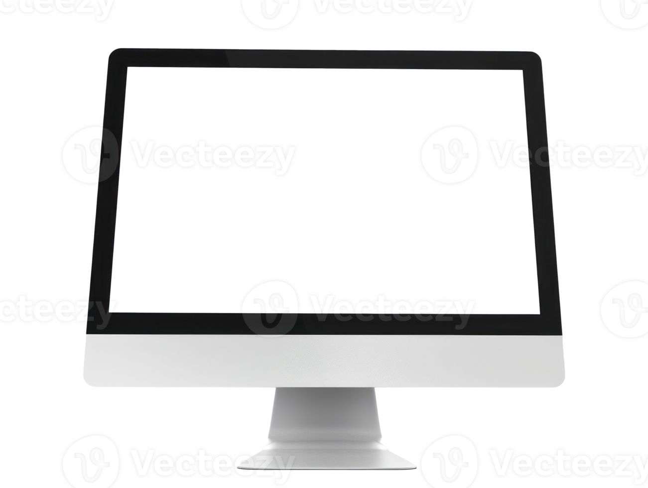 computer monitor with blank screen on a transparent background png