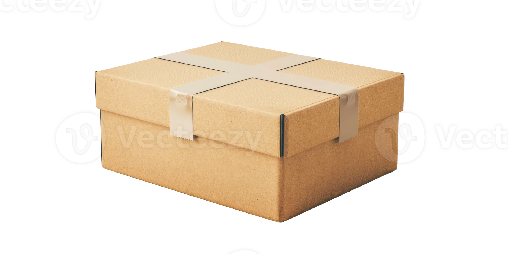a cardboard box with a white cross on it on transparent background png