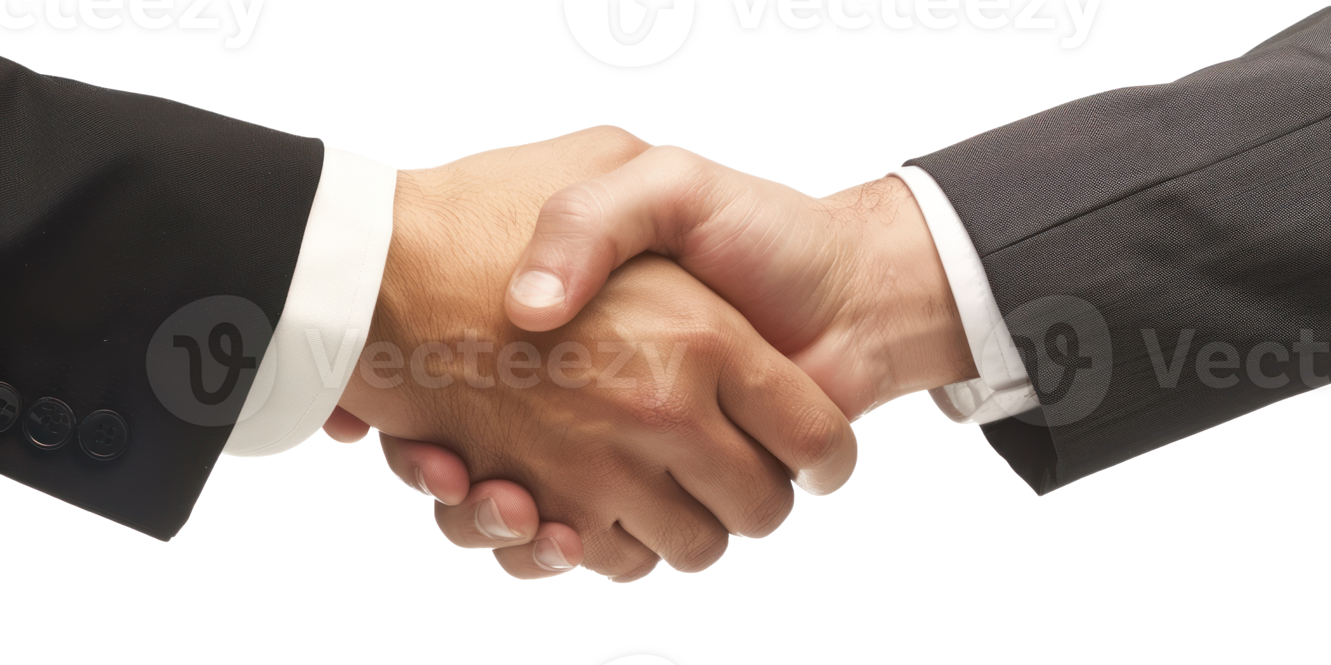 two business people shaking hands on transparent background png