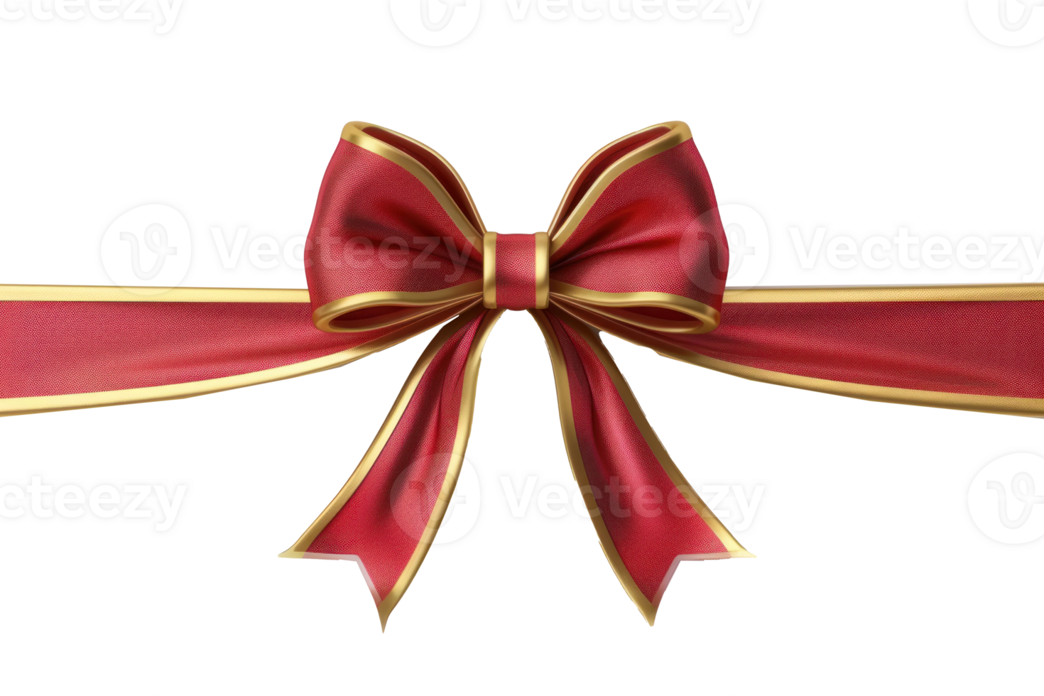 red and gold bow on transparent background png