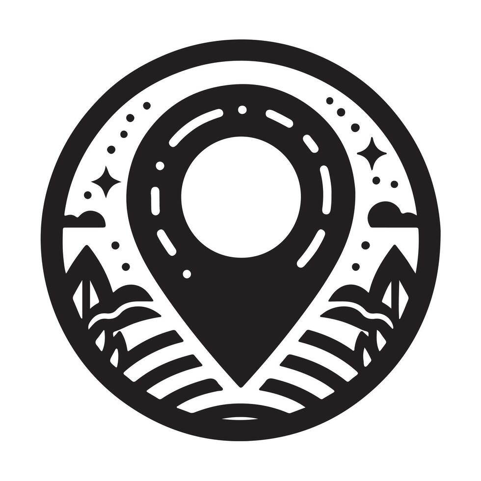 Prinlocation icon set with white backgroundt vector