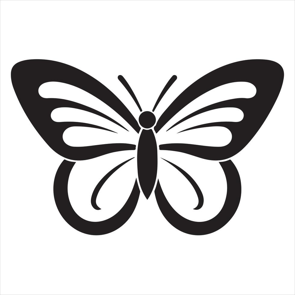 a butterfly black silhouette vector
