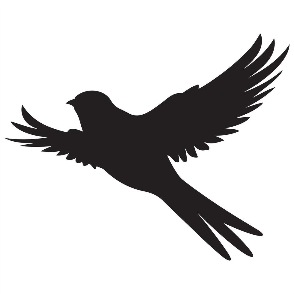 a bird black silhouette vector